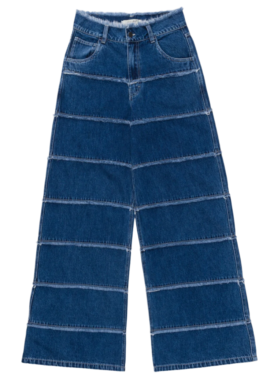 W Wide Leg Panel Denim Pant