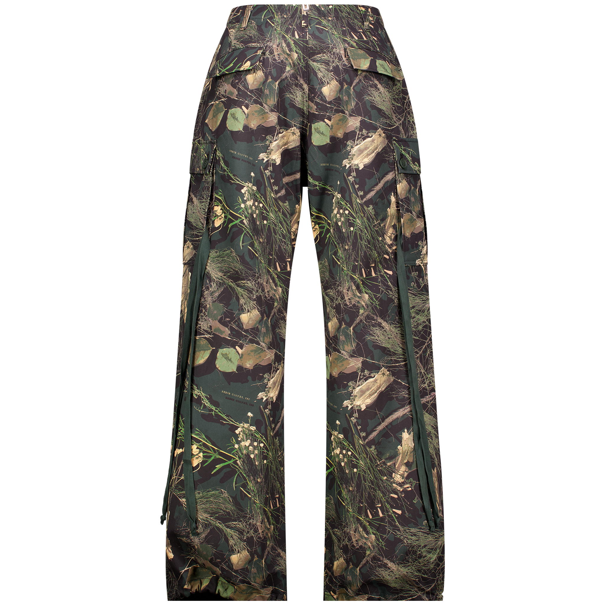 Wide-Leg Cargo Pant in Camo Cotten Twill