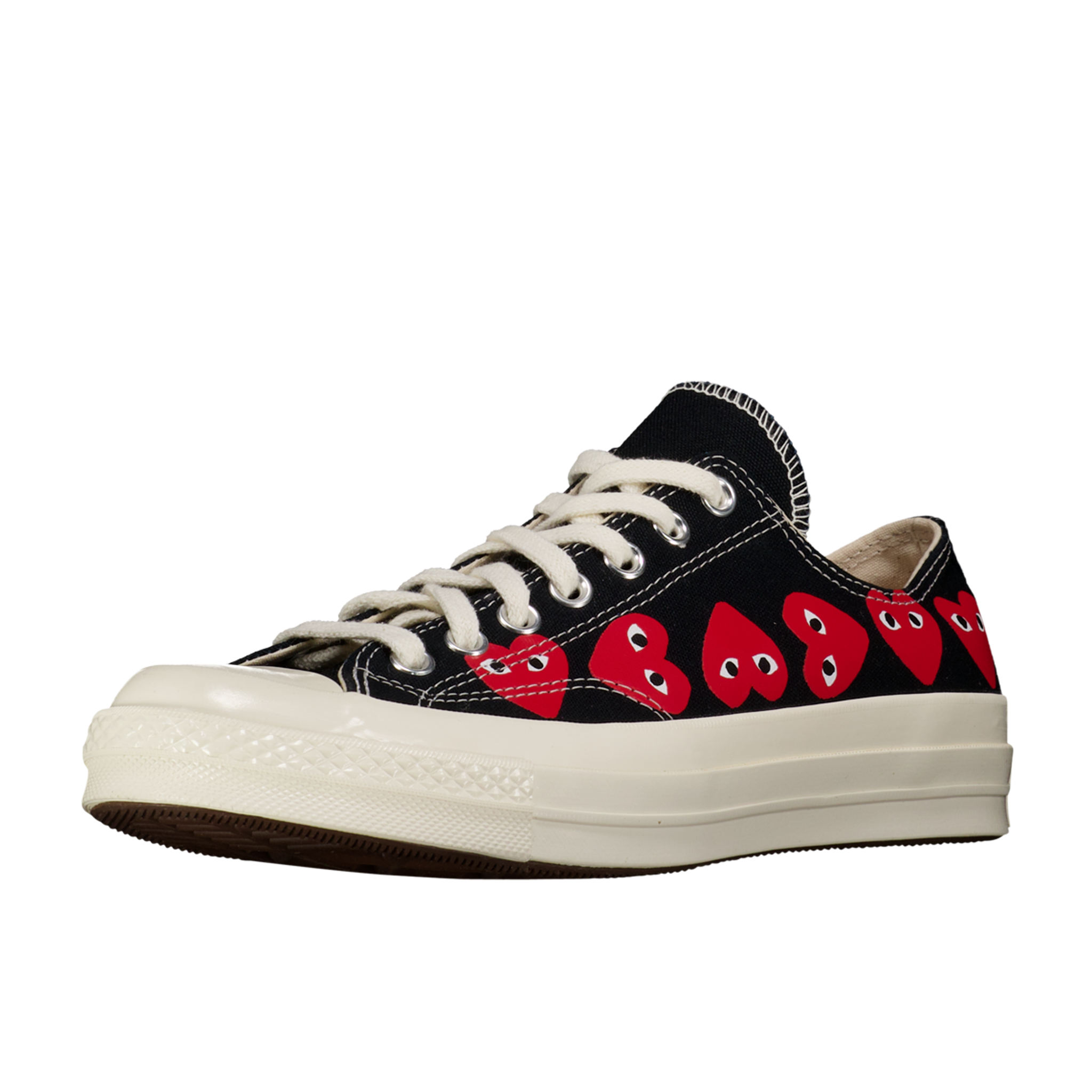 CDG Play Chuck Low Top 'Black w/ Red Hearts'